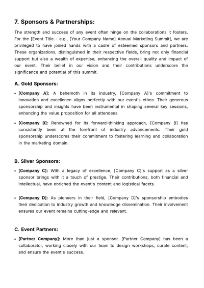 Free Marketing Event Planning Document Template to Edit Online