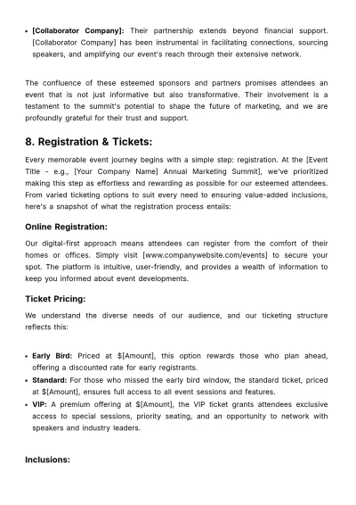 Free Marketing Event Planning Document Template to Edit Online