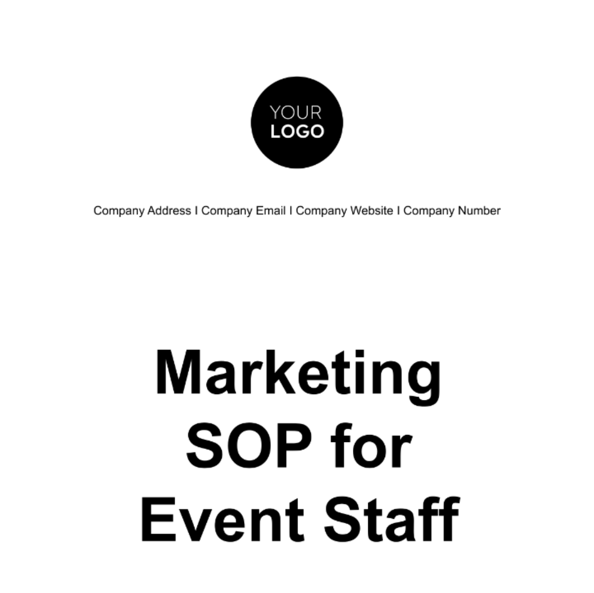 Marketing Standard Operating Procedure for Event Staff Template