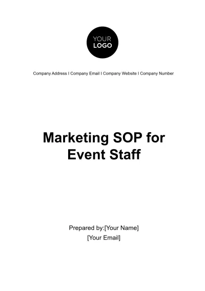 Free Marketing Standard Operating Procedure for Event Staff Template to Edit Online