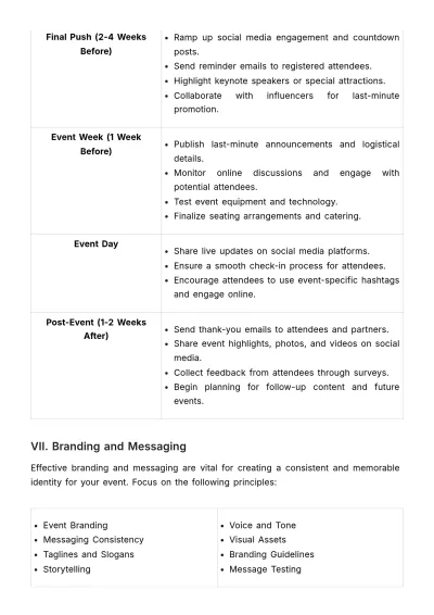 Free Marketing Standard Operating Procedure for Event Staff Template to Edit Online