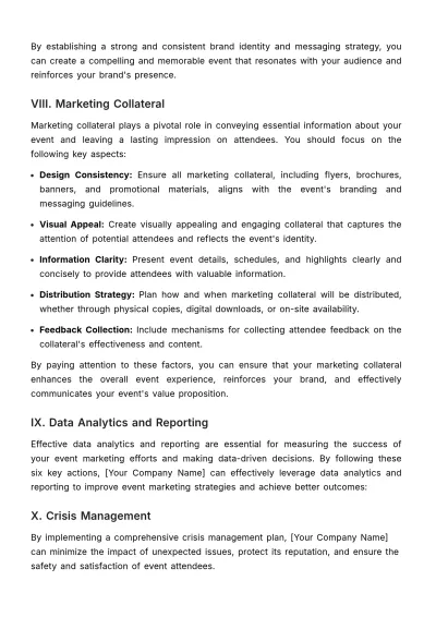 Free Marketing Standard Operating Procedure for Event Staff Template to Edit Online
