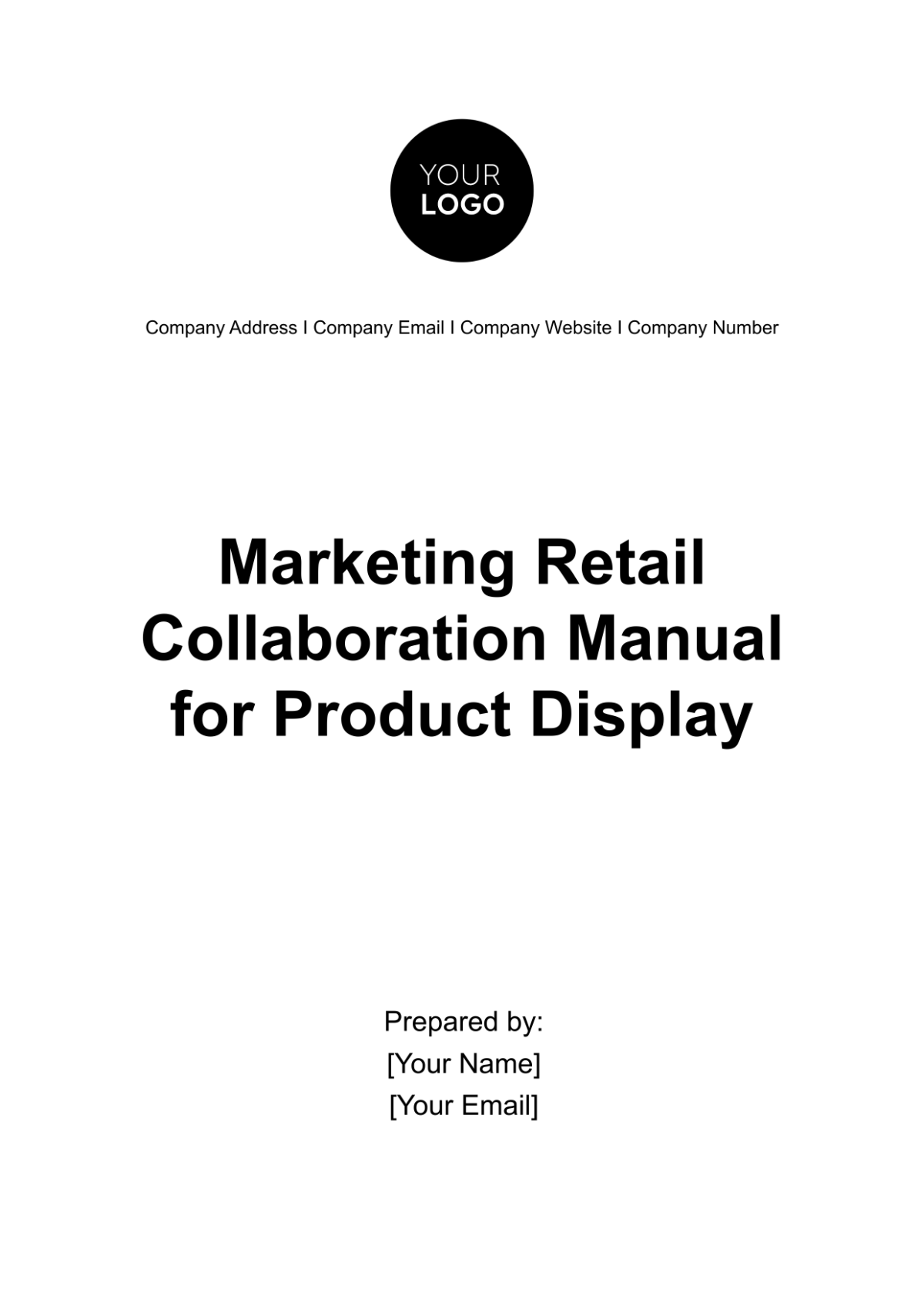 Marketing Retailer Collaboration Manual for Product Display Template