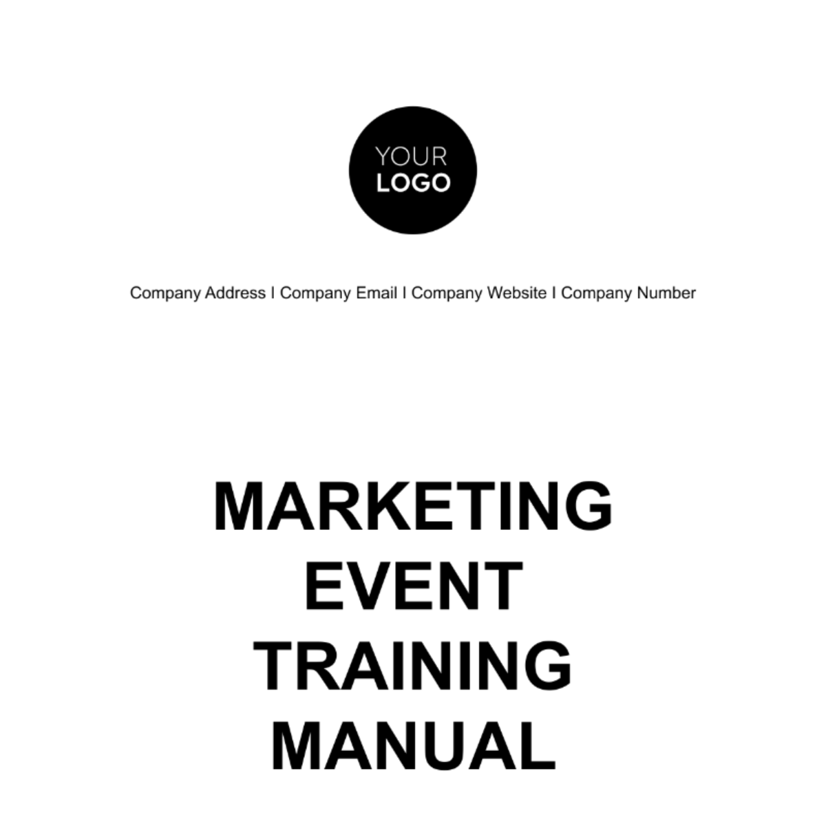 Marketing Event Training Manual Template