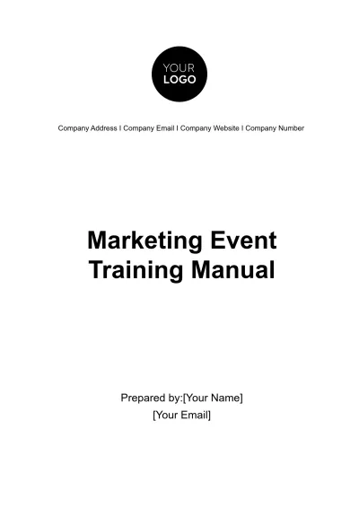 Free Marketing Event Training Manual Template to Edit Online