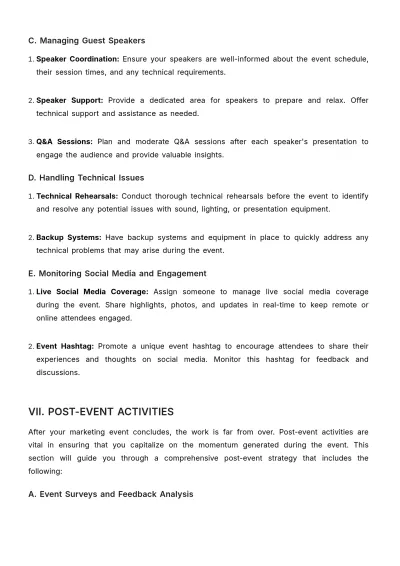 Free Marketing Event Training Manual Template to Edit Online