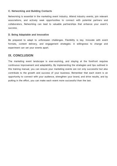 Free Marketing Event Training Manual Template to Edit Online