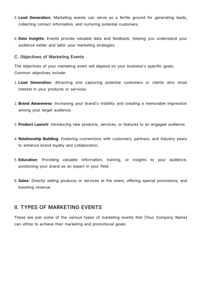 Free Marketing Event Training Manual Template to Edit Online