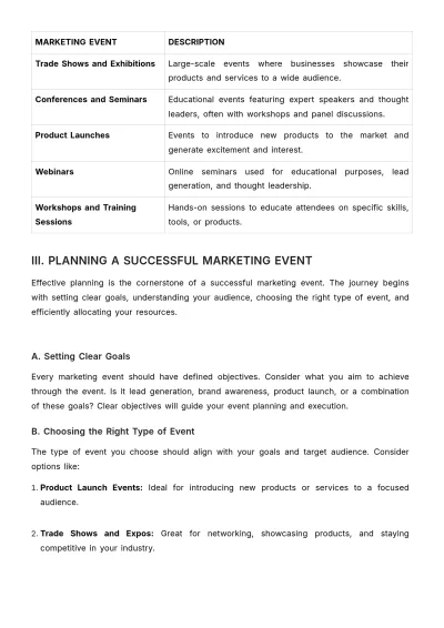 Free Marketing Event Training Manual Template to Edit Online