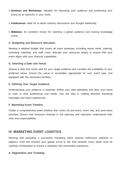 Free Marketing Event Training Manual Template to Edit Online