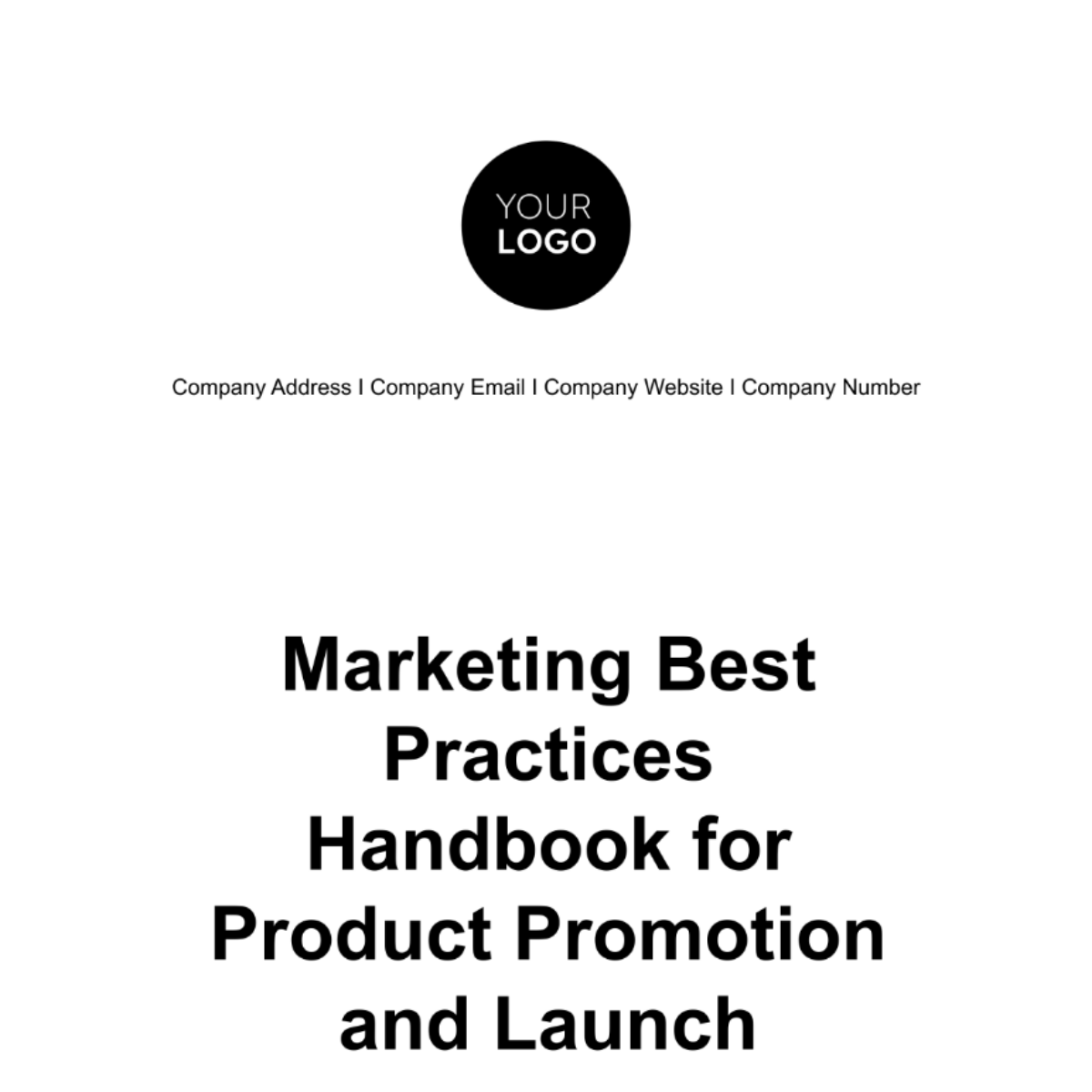 Marketing Best Practices Handbook for Product Promotion and Launch Template
