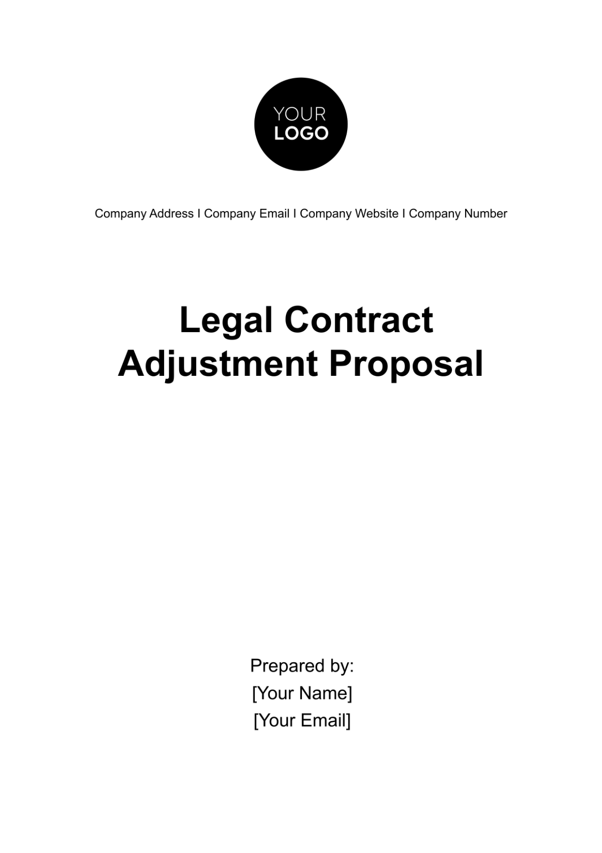 Legal Contract Adjustment Proposal Template
