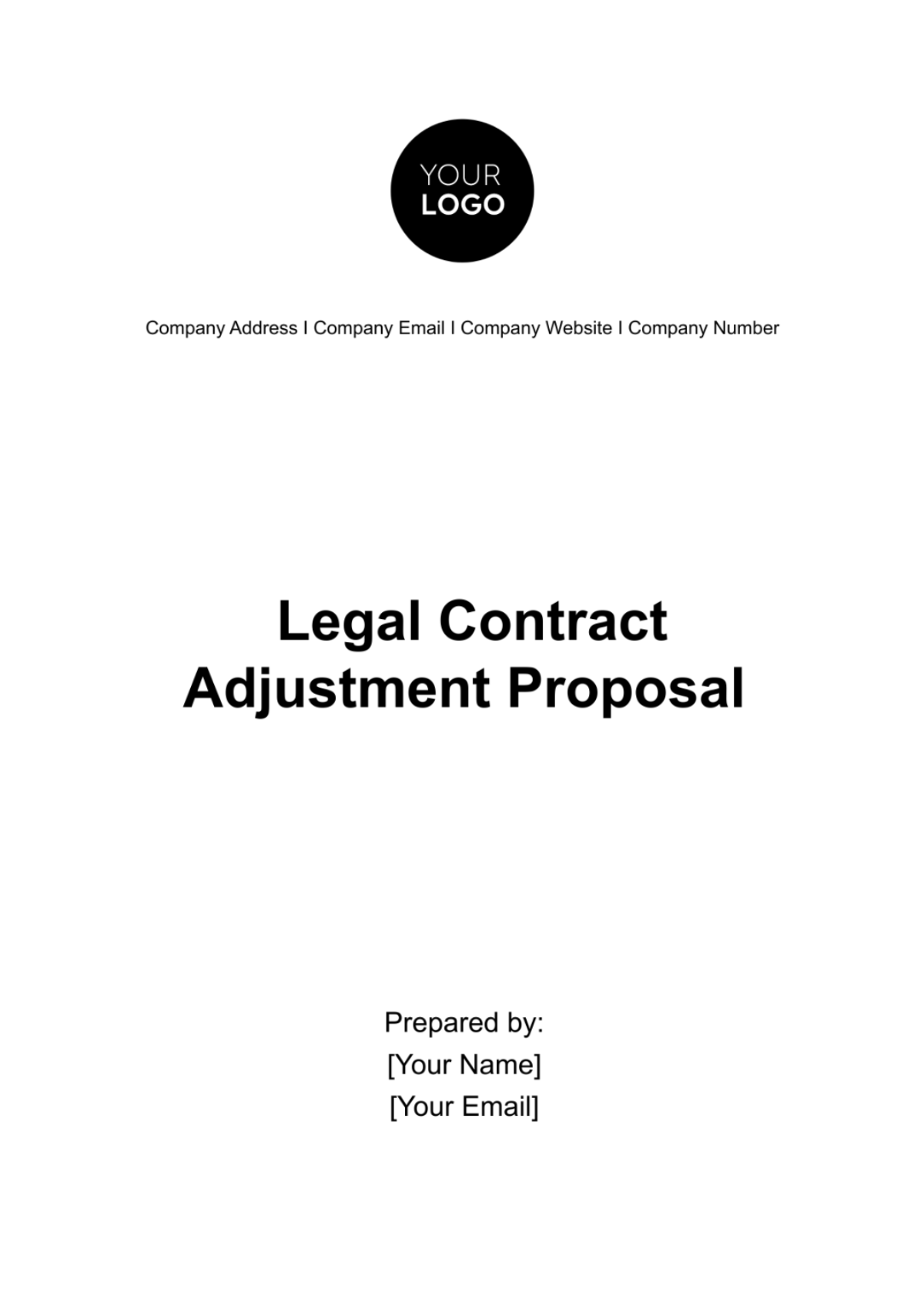 Legal Contract Adjustment Proposal Template - Edit Online & Download