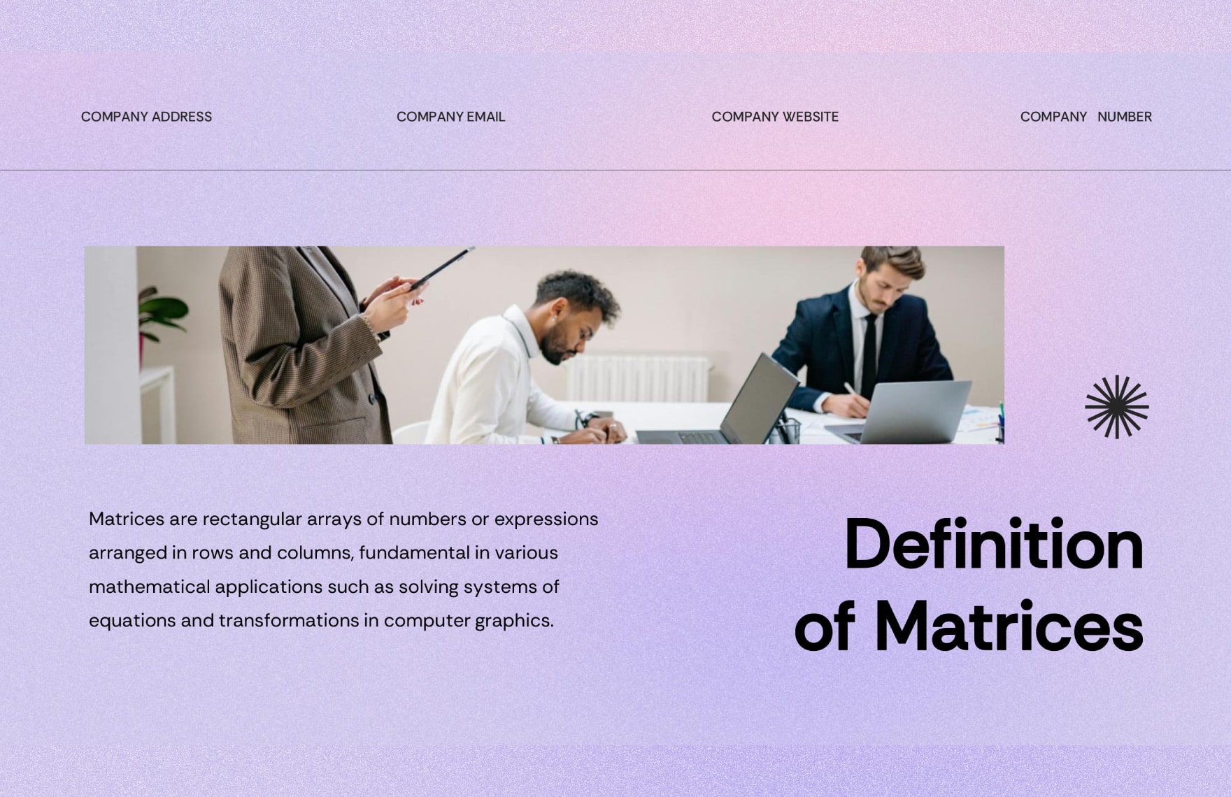 Operations on Matrices PPT Template