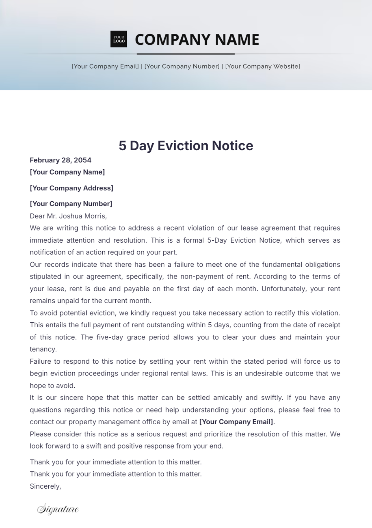 5 Day Eviction Notice Template - Edit Online & Download