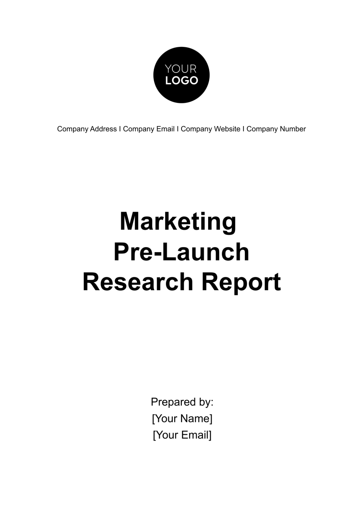 Marketing Pre-Launch Research Report Template