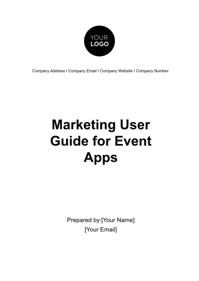 Free Marketing User Guide for Event Apps Template to Edit Online