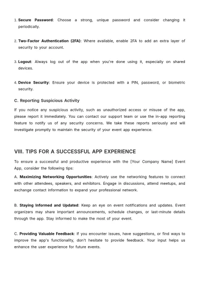 Free Marketing User Guide for Event Apps Template to Edit Online