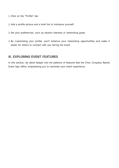 Free Marketing User Guide for Event Apps Template to Edit Online