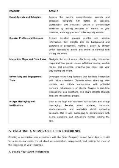 Free Marketing User Guide for Event Apps Template to Edit Online