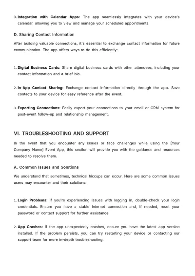 Free Marketing User Guide for Event Apps Template to Edit Online