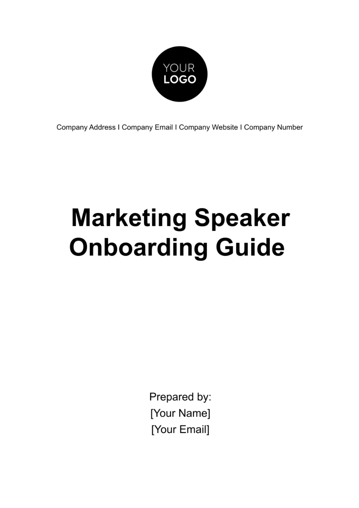 Marketing Speaker Onboarding Guide Template