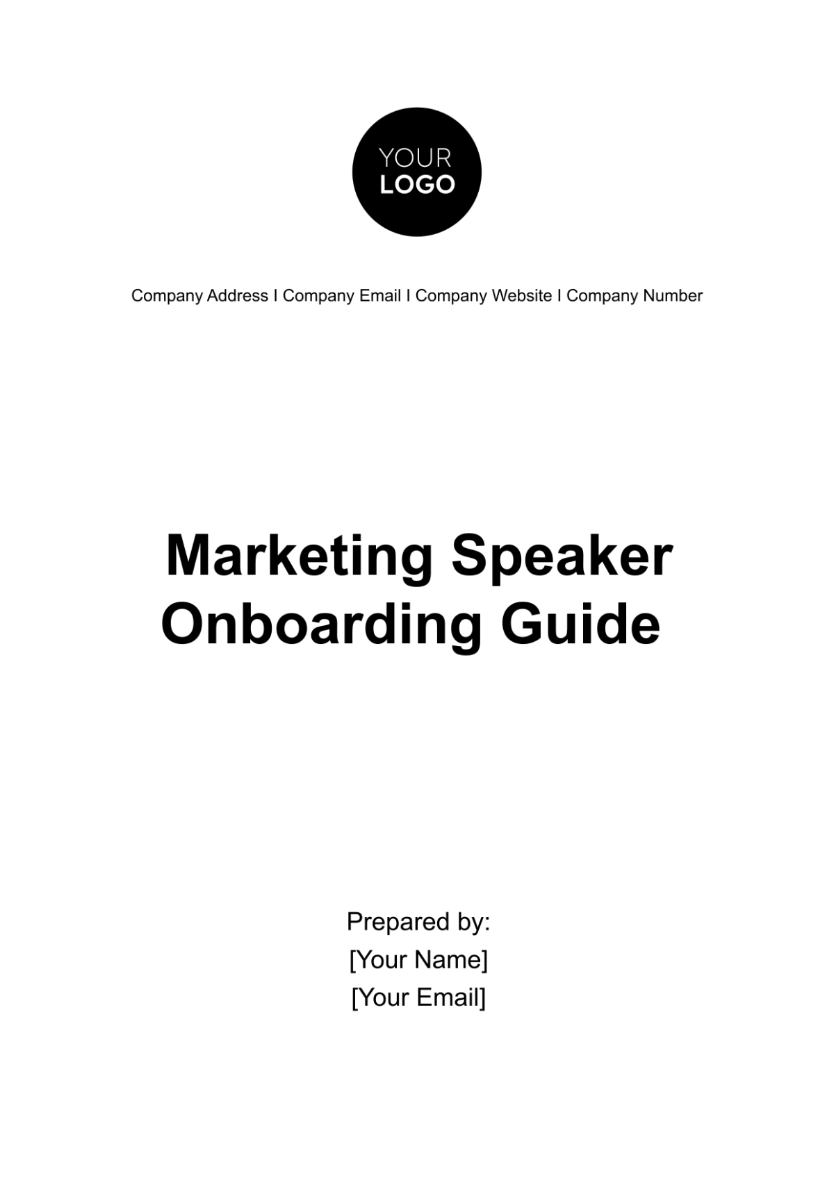 Marketing Speaker Onboarding Guide Template - Edit Online & Download