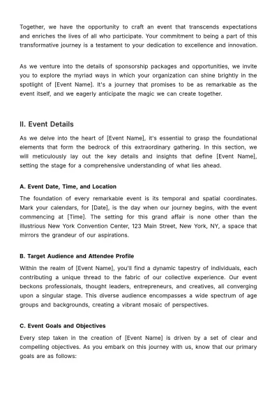 Free Marketing Event Sponsorship Proposal Template to Edit Online