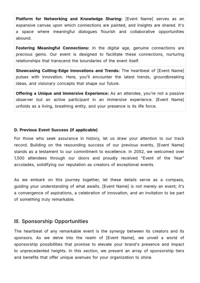 Free Marketing Event Sponsorship Proposal Template to Edit Online