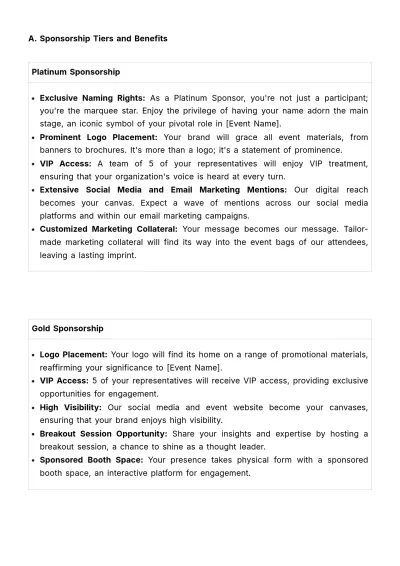 Free Marketing Event Sponsorship Proposal Template to Edit Online
