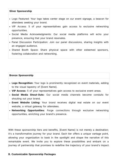 Free Marketing Event Sponsorship Proposal Template to Edit Online