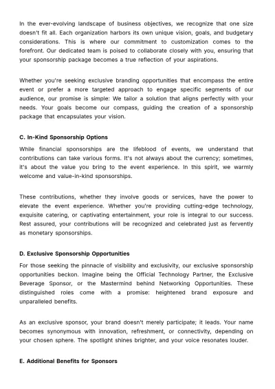 Free Marketing Event Sponsorship Proposal Template to Edit Online