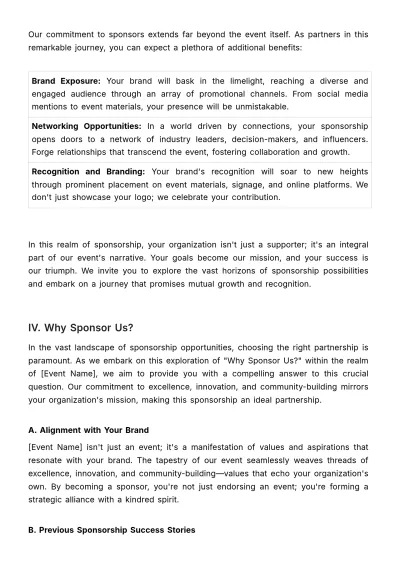 Free Marketing Event Sponsorship Proposal Template to Edit Online