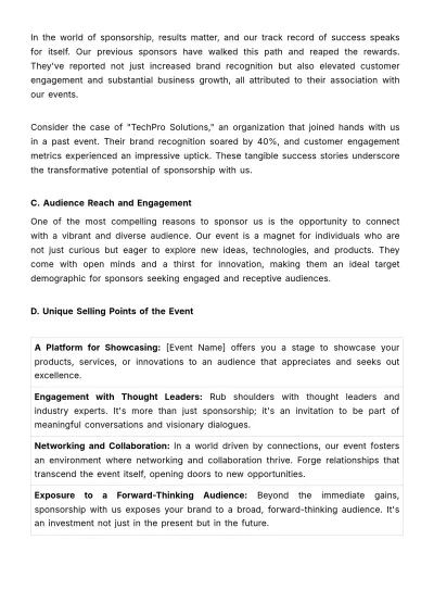 Free Marketing Event Sponsorship Proposal Template to Edit Online