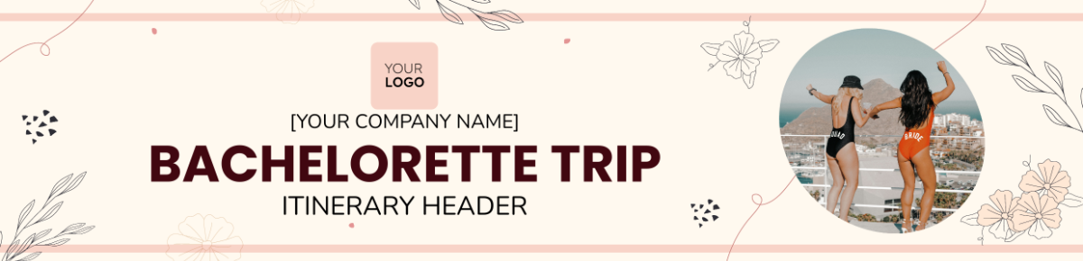 Bachelorette Trip Itinerary Header Template