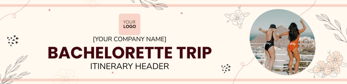 Bachelorette Trip Itinerary Header Template - Edit Online & Download