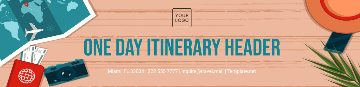 One Day Itinerary Header Template - Edit Online & Download