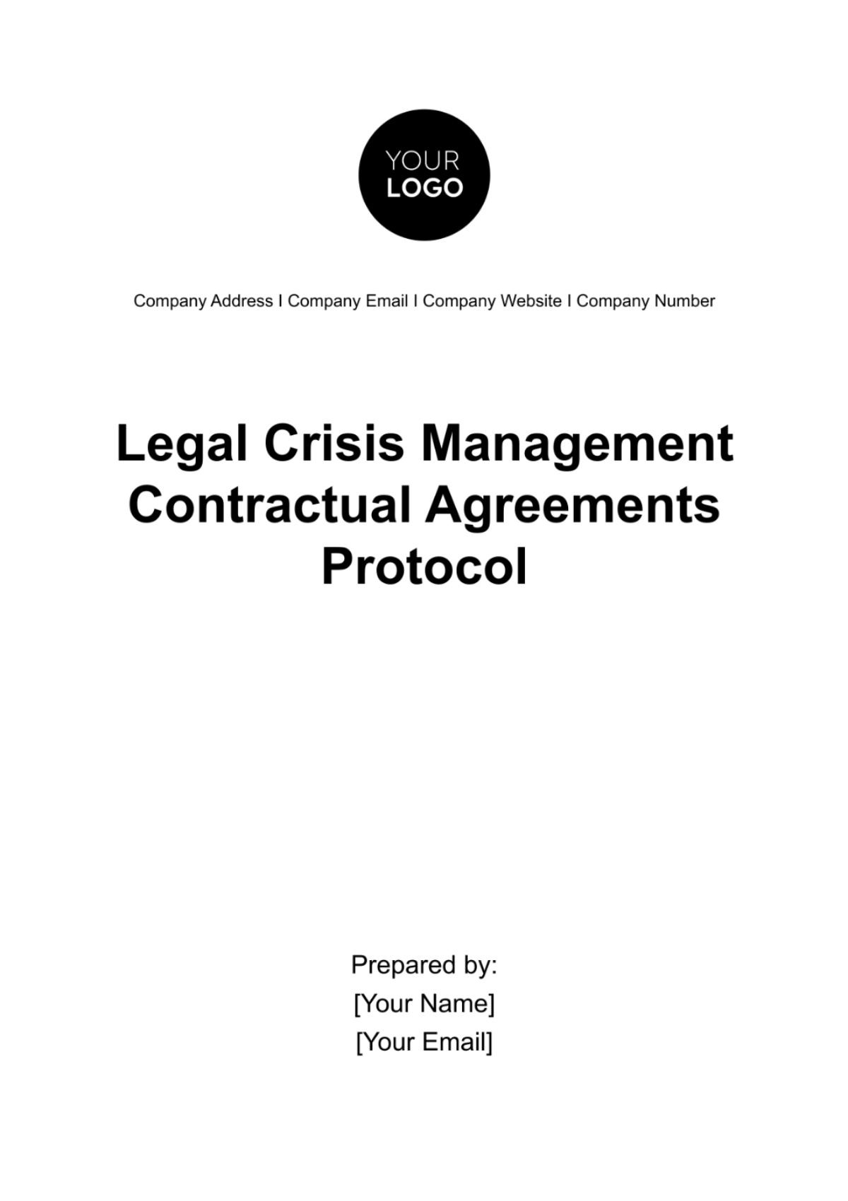 Legal Crisis Management Contractual Agreements Protocol Template