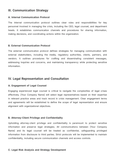 Free Legal Crisis Management Contractual Agreements Protocol Template to Edit Online