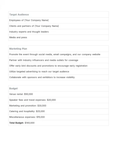 Free Yearly Event Schedule Template to Edit Online