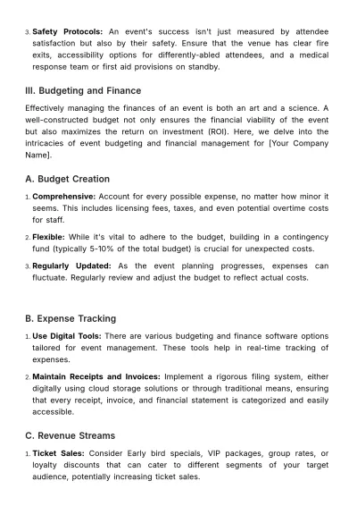 Free Marketing Event Operation Manual Template to Edit Online