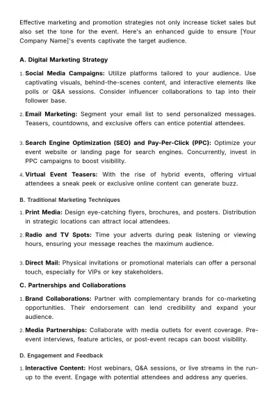Free Marketing Event Operation Manual Template to Edit Online