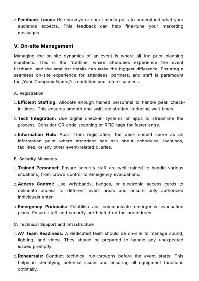 Free Marketing Event Operation Manual Template to Edit Online