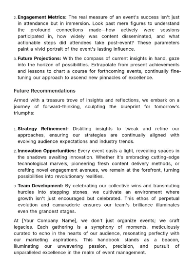 Free Marketing Event Management Handbook Template to Edit Online