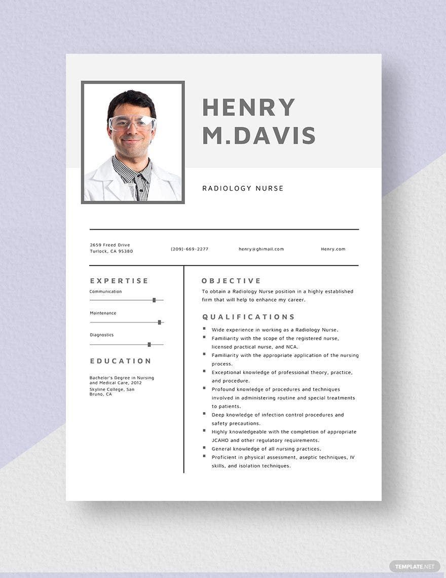 Free Radiology Nurse Resume Download In Word Apple Pages Template