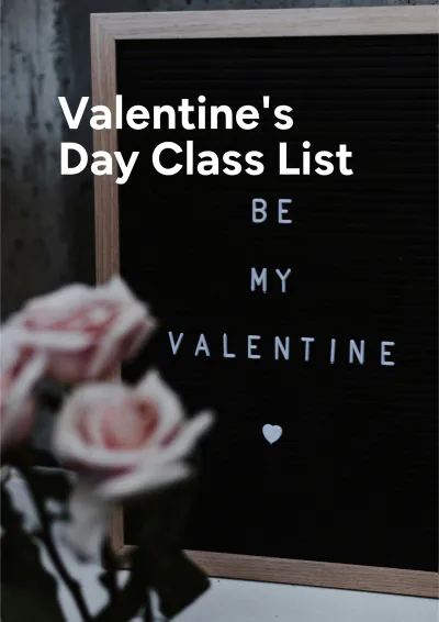 Free Valentine's Day Class List Template to Edit Online