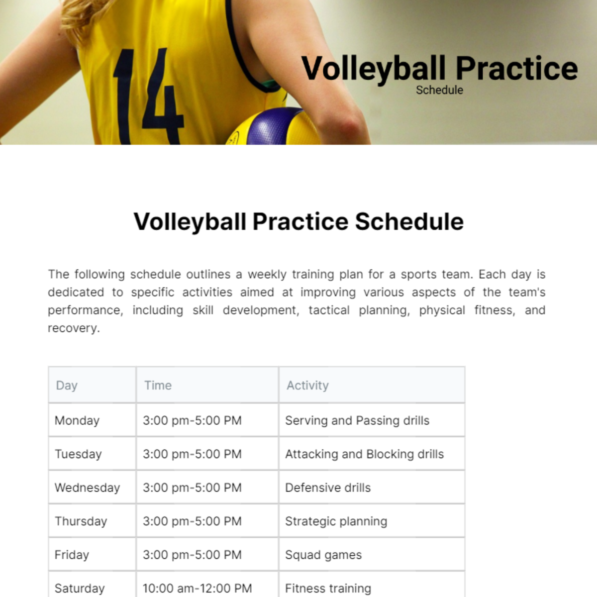 Printable Volleyball Practice Plan Template Prntbl Printable Volleyball Practice Plan Template Prntbl