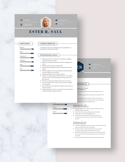 Ramp Agent Resume Template Word Doc Apple Mac Pages Template Net