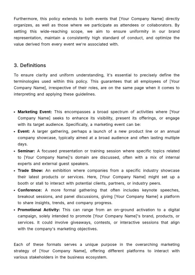 Free Marketing Event Policy & Procedure Template to Edit Online