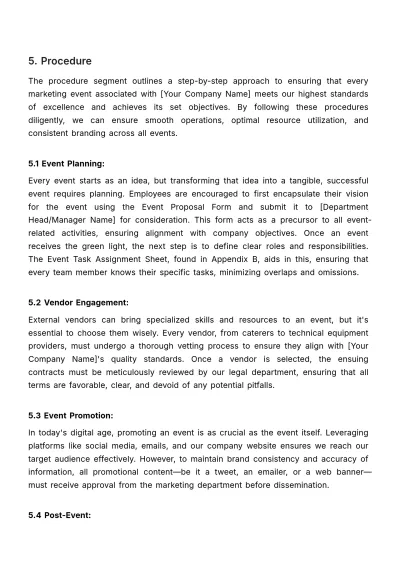 Free Marketing Event Policy & Procedure Template to Edit Online